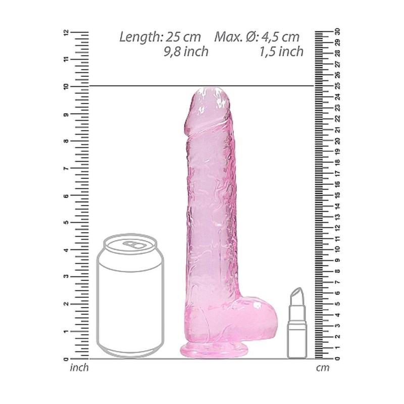 9" / 23 cm Realistic Dildo With Balls - Pink